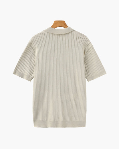 MONVIEL | Classic Collar Ribbed Knit Polo