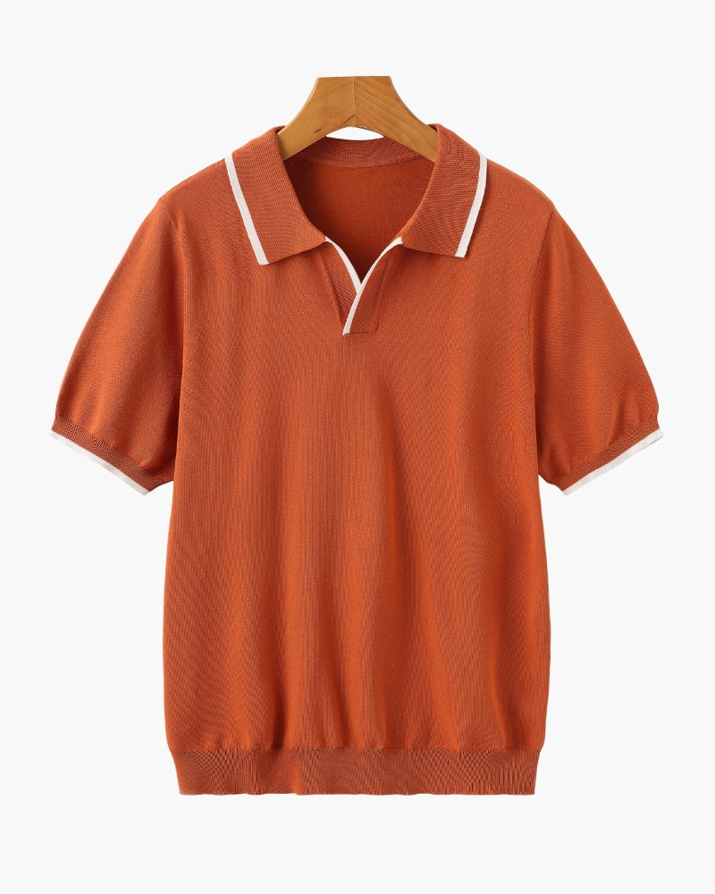 Ethan™ | Polo en maille avec liserés contrastés