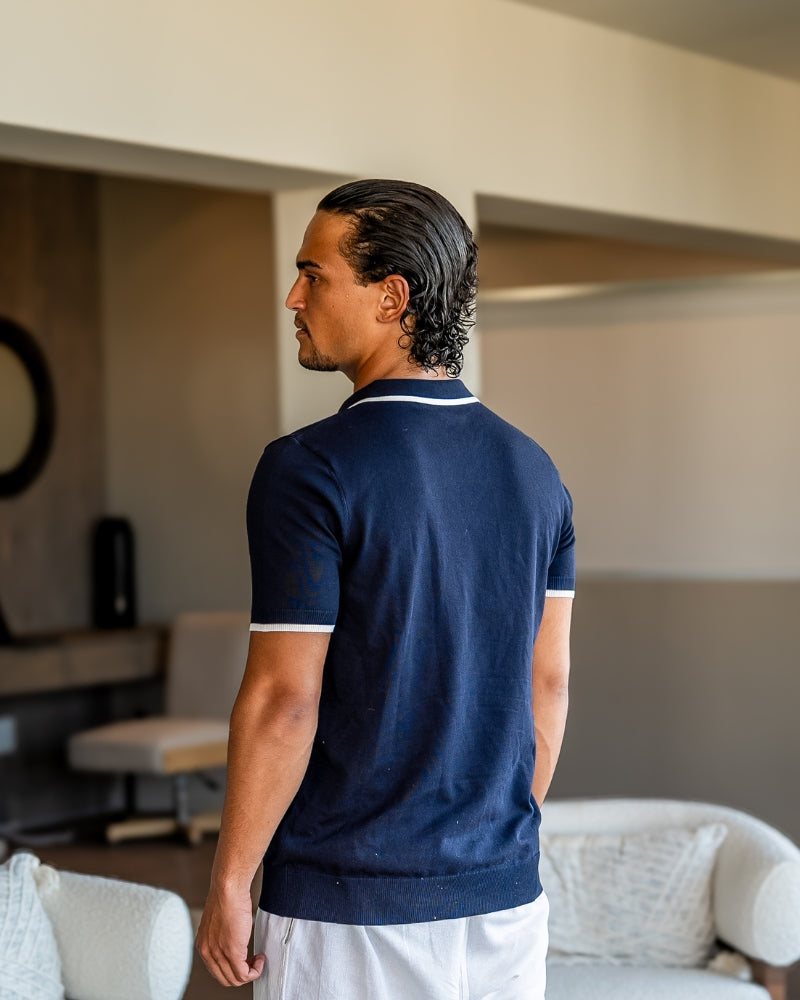 Ethan™ | Polo en maille avec liserés contrastés