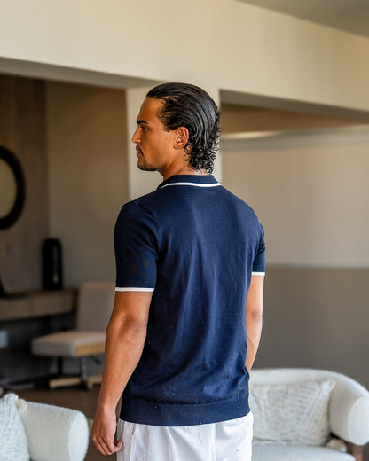 Ethan™ | Polo en maille avec liserés contrastés