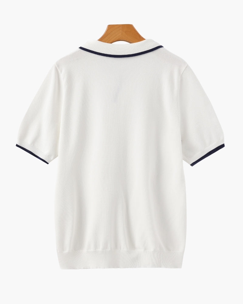 Ethan™ | Polo en maille avec liserés contrastés