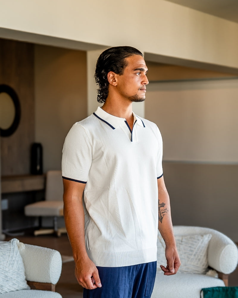 Ethan™ | Polo en maille avec liserés contrastés