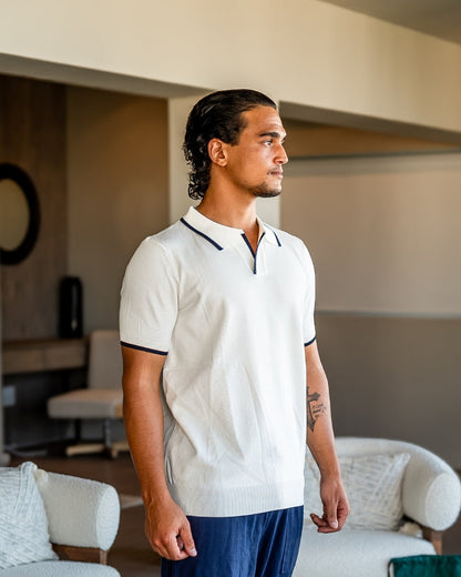 Ethan™ | Polo en maille avec liserés contrastés