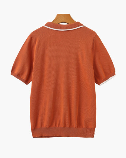 Ethan™ | Polo en maille avec liserés contrastés