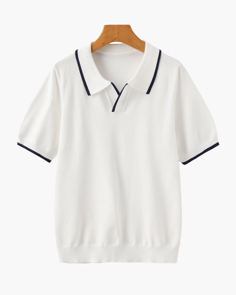 Ethan™ | Polo en maille avec liserés contrastés