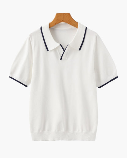Ethan™ | Polo en maille avec liserés contrastés