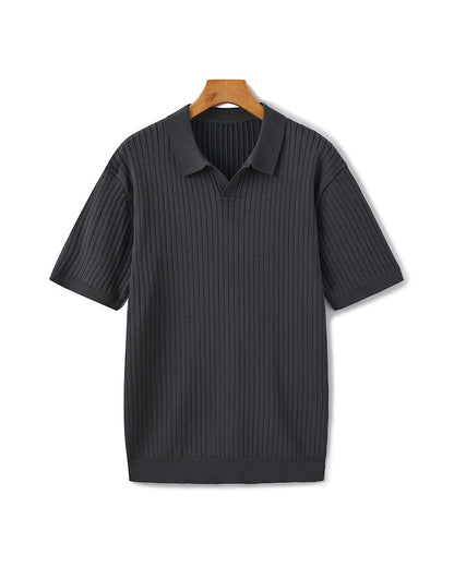MONVIEL | Classic Collar Ribbed Knit Polo