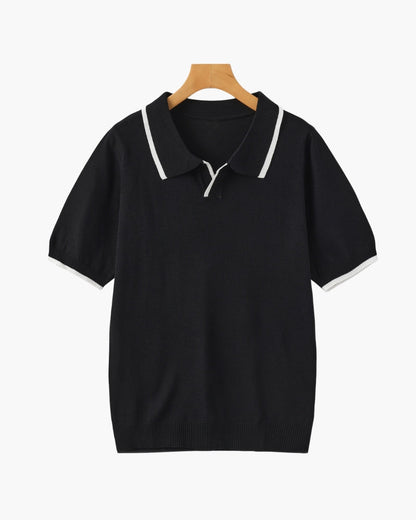 Ethan™ | Polo en maille avec liserés contrastés