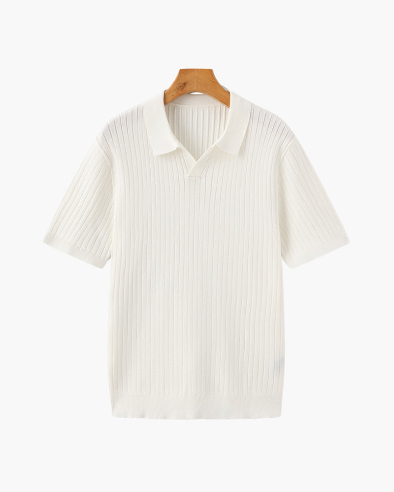 MONVIEL | Classic Collar Ribbed Knit Polo