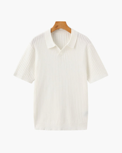 MONVIEL | Classic Collar Ribbed Knit Polo