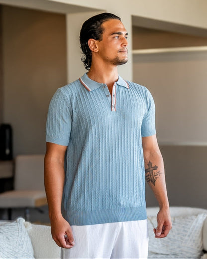 MONVIEL | HERRINGBONE KNIT POLO