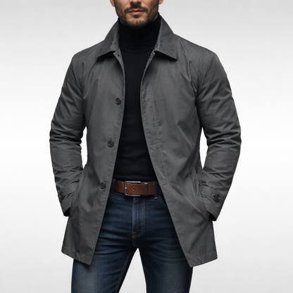 MANSSINO™ | Quilted-Lined Button Coat