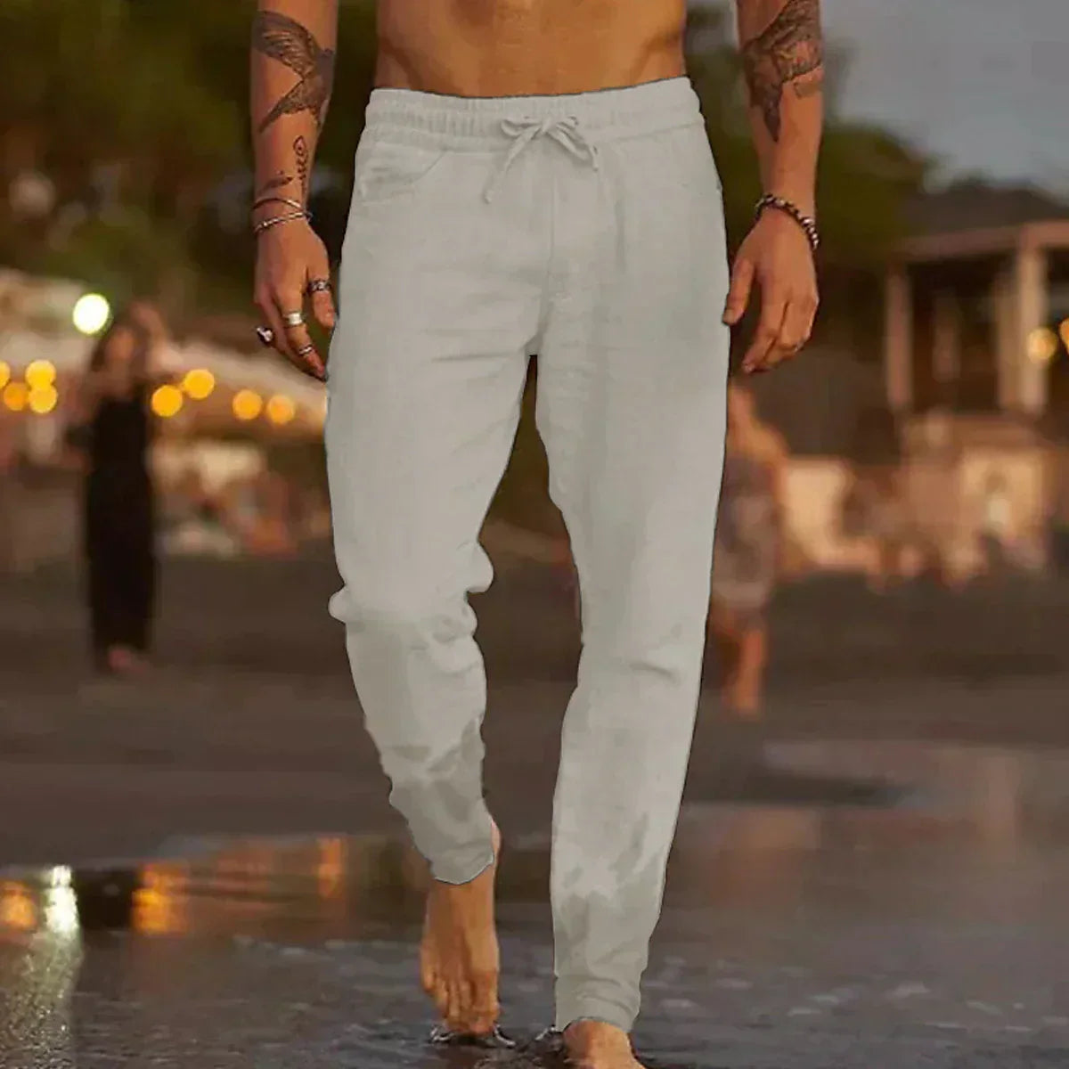PANTALONS DE PLAGE EN LIN
