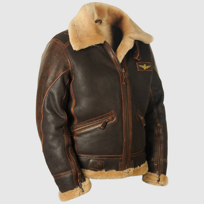MANSSINO™ | Aviator Leather Jacket