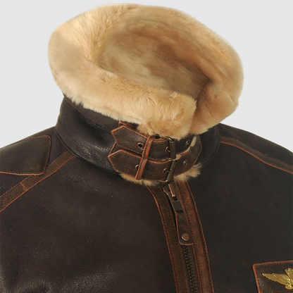 MANSSINO™ | Aviator Leather Jacket