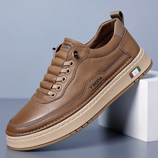 MANSSINO™ | Men's Textured Leather Low-Top Sneaker