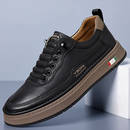 MANSSINO™ | Men's Textured Leather Low-Top Sneaker