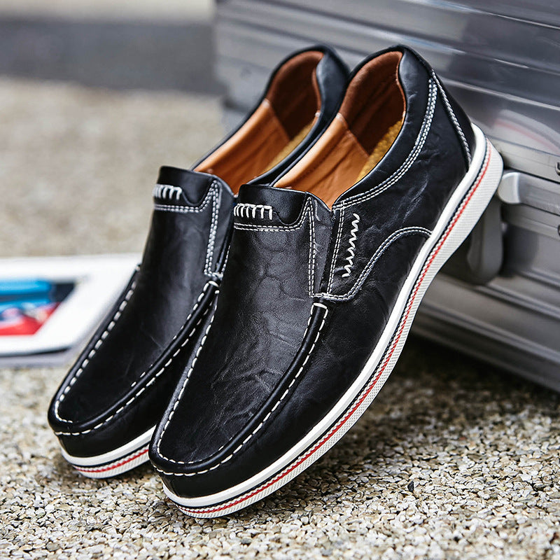 MANSSINO™ | Men's Leather Slip-On with Contrast Sole