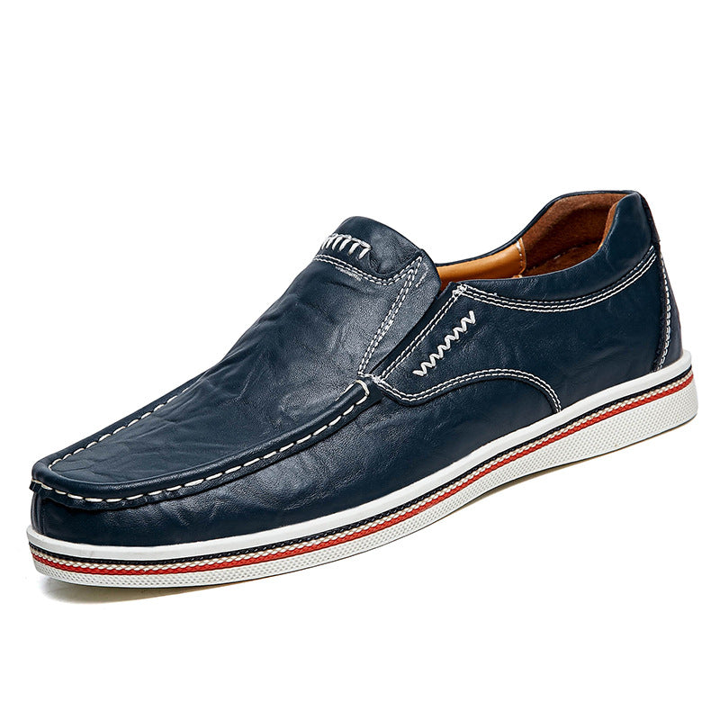 MANSSINO™ | Men's Leather Slip-On with Contrast Sole