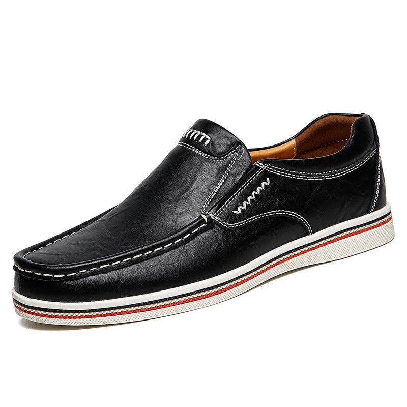 MANSSINO™ | Men's Leather Slip-On with Contrast Sole