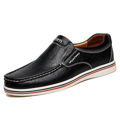 MANSSINO™ | Men's Leather Slip-On with Contrast Sole