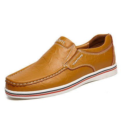 MANSSINO™ | Men's Leather Slip-On with Contrast Sole