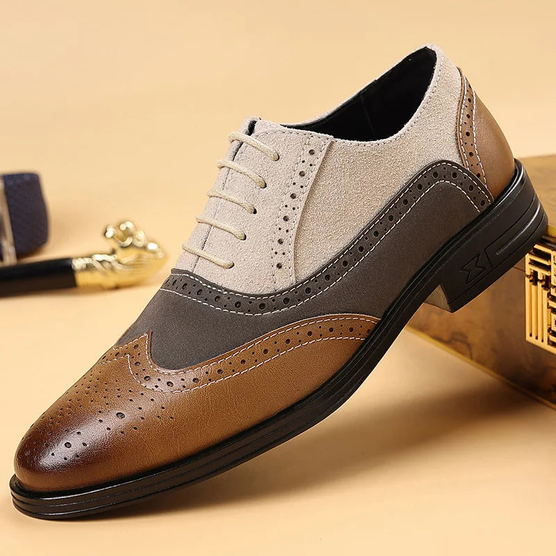 MANSSINO™ | Men's Color-Block Brogue Lace-Up Shoe