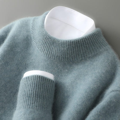 MANSSINO™ | Men's Fine Knit Mock-Neck Pullover