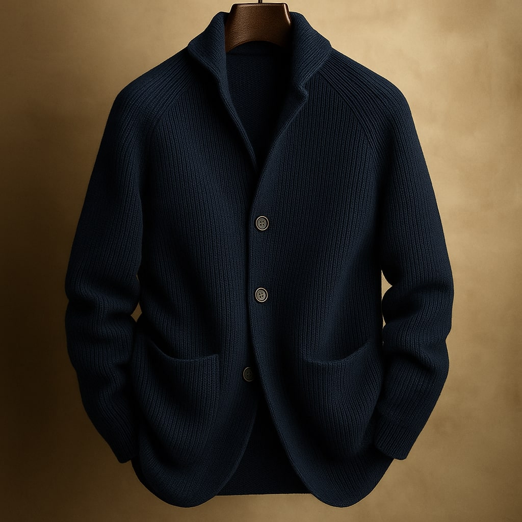 MANSSINO™ | Ribbed Knit Shawl Collar Blazer