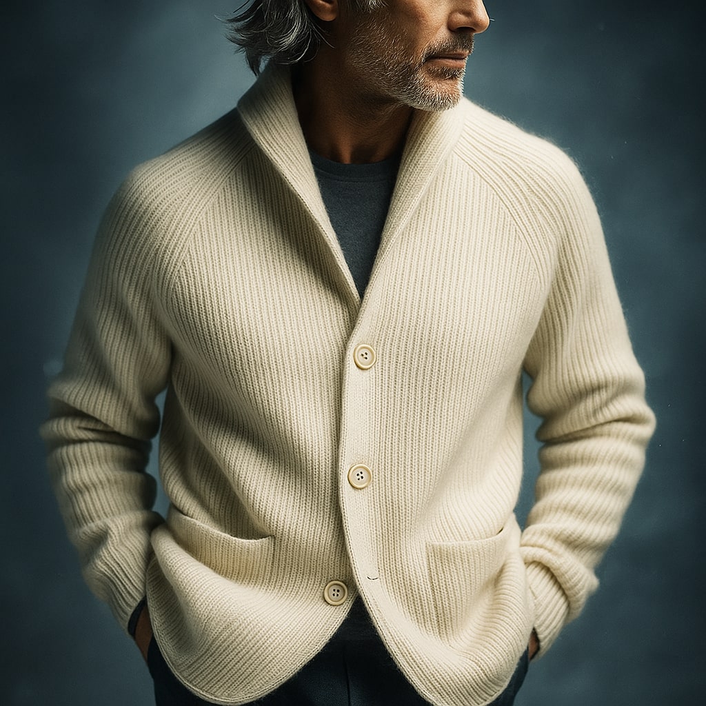 MANSSINO™ | Ribbed Knit Shawl Collar Blazer