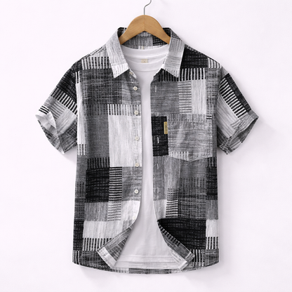 MONVIEL™ | Men's Short-Sleeve Patchwork Shirt