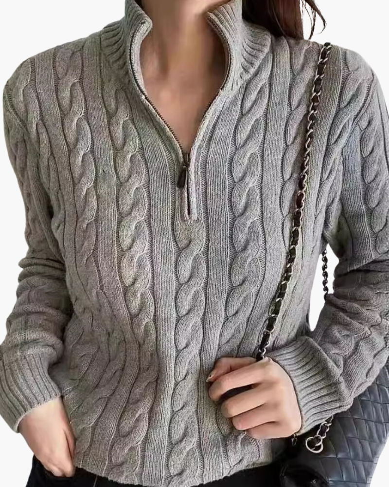 Élias™ | Pull femme demi-zip en coton