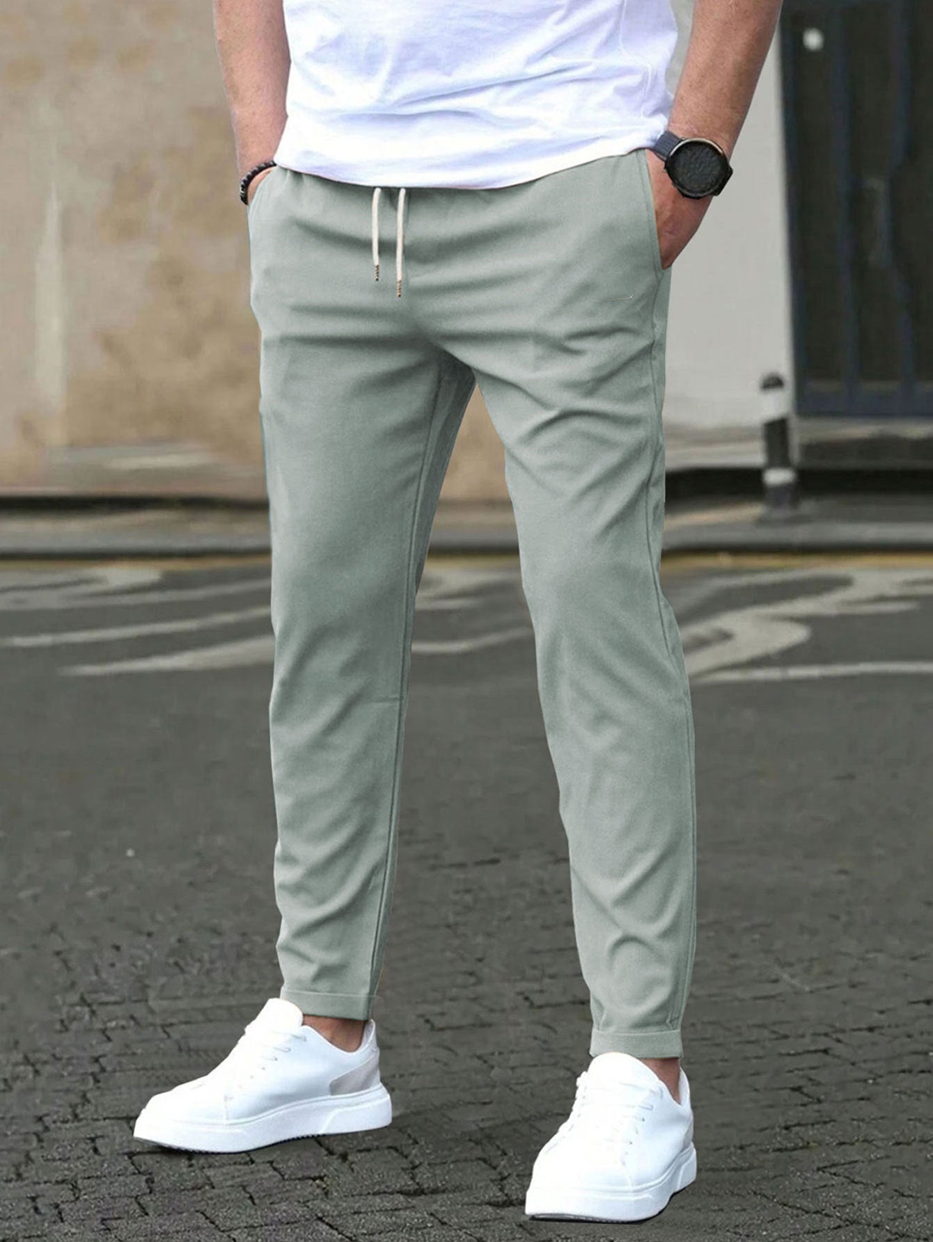 MONVIEL™ | Men's Stretch Cotton Slim Trousers