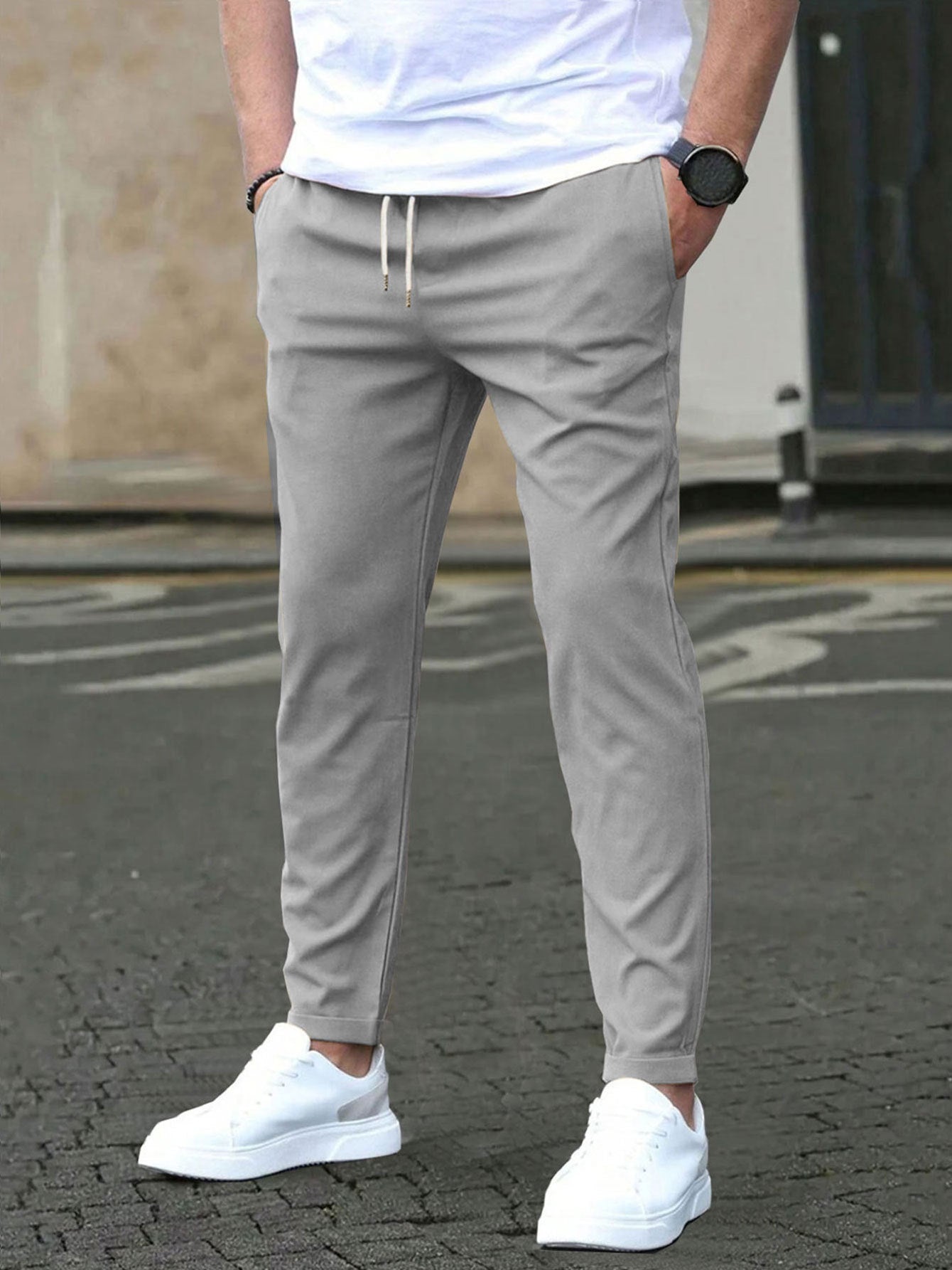 MONVIEL™ | Men's Stretch Cotton Slim Trousers