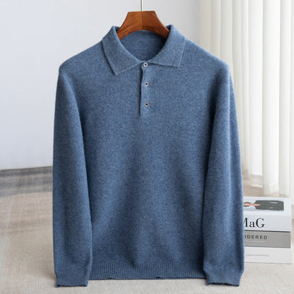 MANSSINO™ | Men's Wool Polo Collar Button Pullover