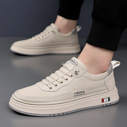MANSSINO™ | Men's Textured Leather Low-Top Sneaker