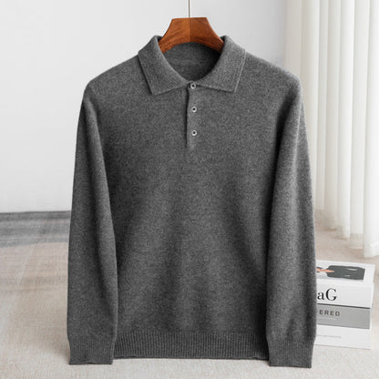MANSSINO™ | Men's Wool Polo Collar Button Pullover