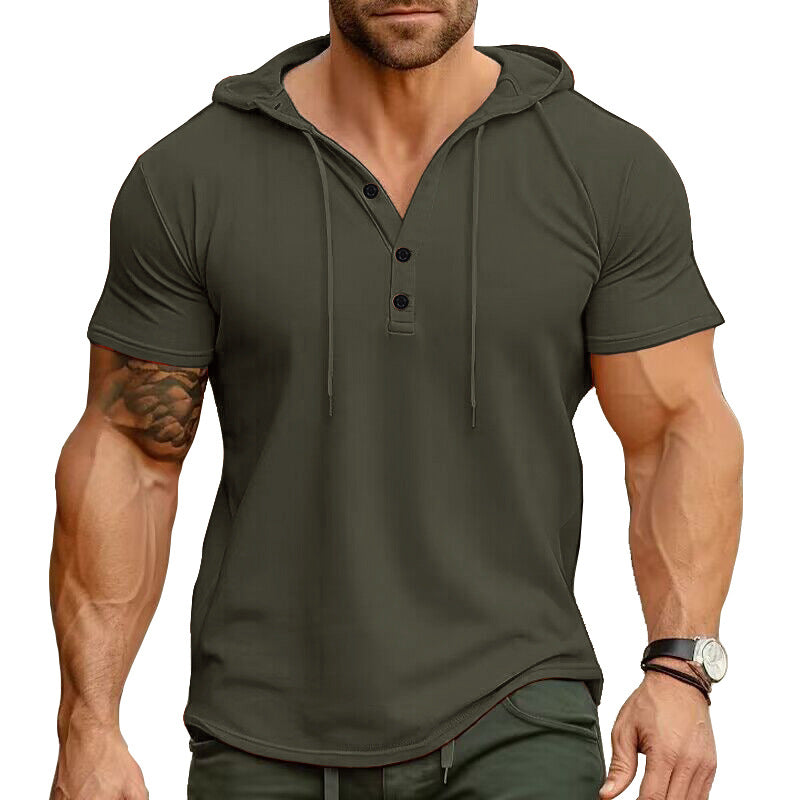 MONVIEL™ | Men's Hooded Henley T-Shirt