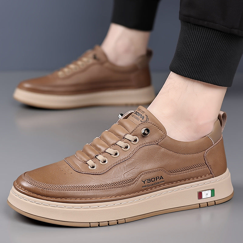 MANSSINO™ | Men's Textured Leather Low-Top Sneaker