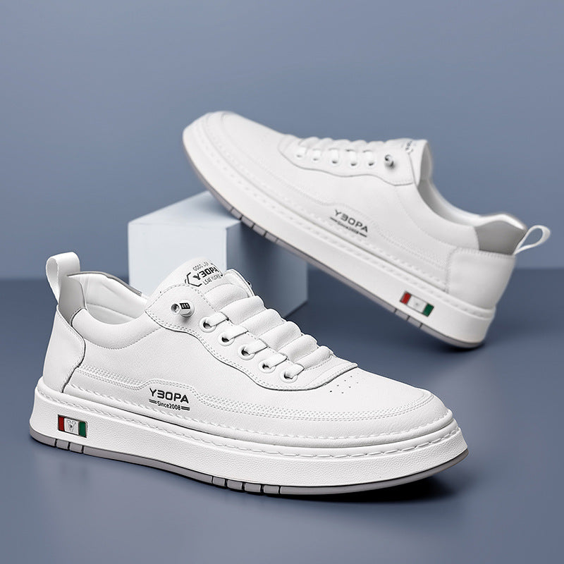 MANSSINO™ | Men's Textured Leather Low-Top Sneaker
