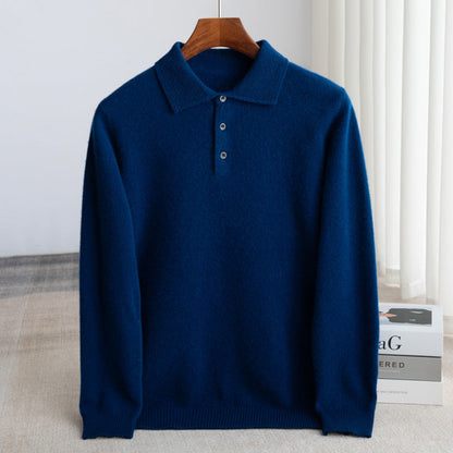 MANSSINO™ | Men's Wool Polo Collar Button Pullover
