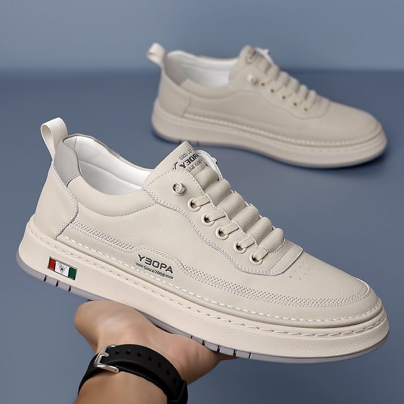 MANSSINO™ | Men's Textured Leather Low-Top Sneaker