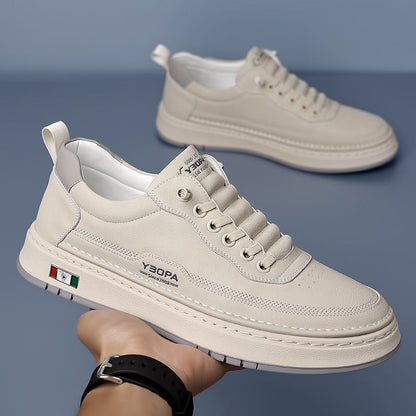MANSSINO™ | Men's Textured Leather Low-Top Sneaker