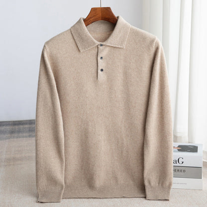 MANSSINO™ | Men's Wool Polo Collar Button Pullover