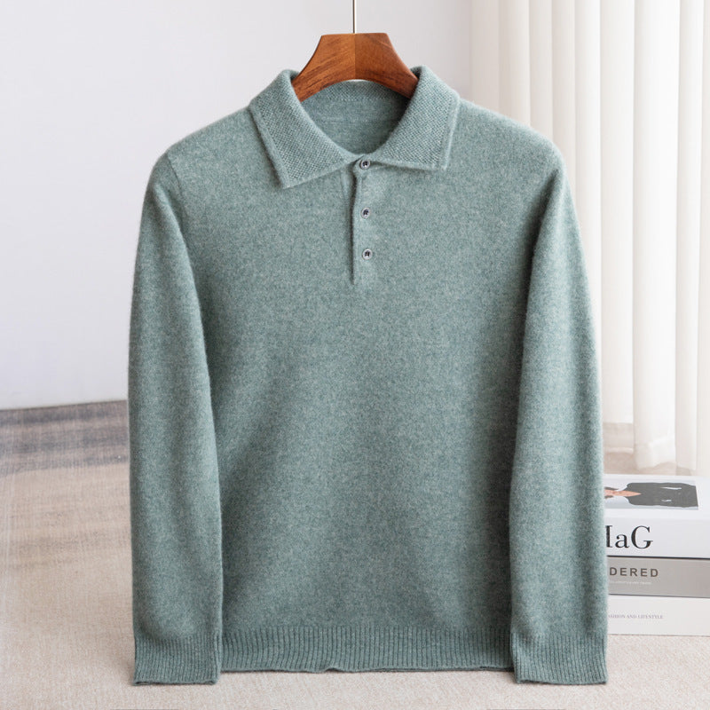 MANSSINO™ | Men's Wool Polo Collar Button Pullover