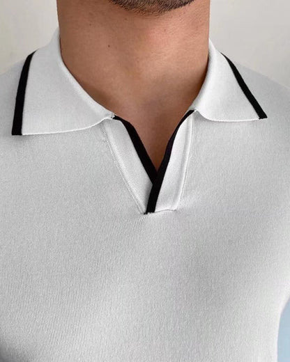 Ethan™ | Polo en maille avec liserés contrastés