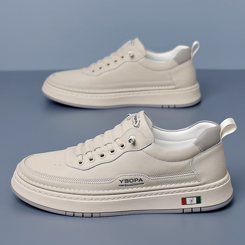 MANSSINO™ | Men's Textured Leather Low-Top Sneaker