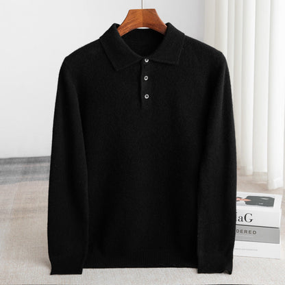 MANSSINO™ | Men's Wool Polo Collar Button Pullover