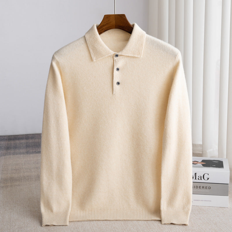 MANSSINO™ | Men's Wool Polo Collar Button Pullover