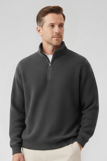 MANSSINO™ | Men's Zip-Collar Knit Pullover
